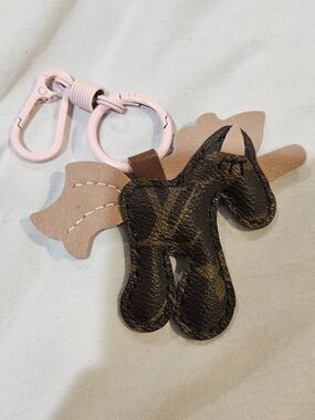 Unicorn - Upcycled With Auththentic LV Material Keychan-bag Charm